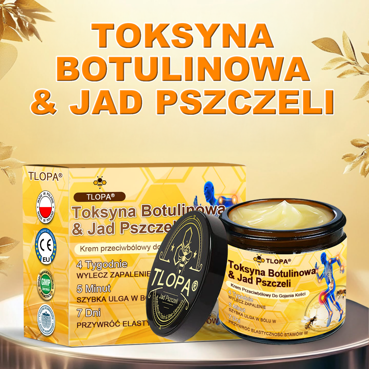 TLOPA® Toksyna botulinowa i jad pszczeli Krem przeciwbólowy do gojenia kości🐝