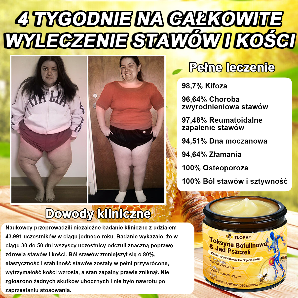 TLOPA® Toksyna botulinowa i jad pszczeli Krem przeciwbólowy do gojenia kości🐝