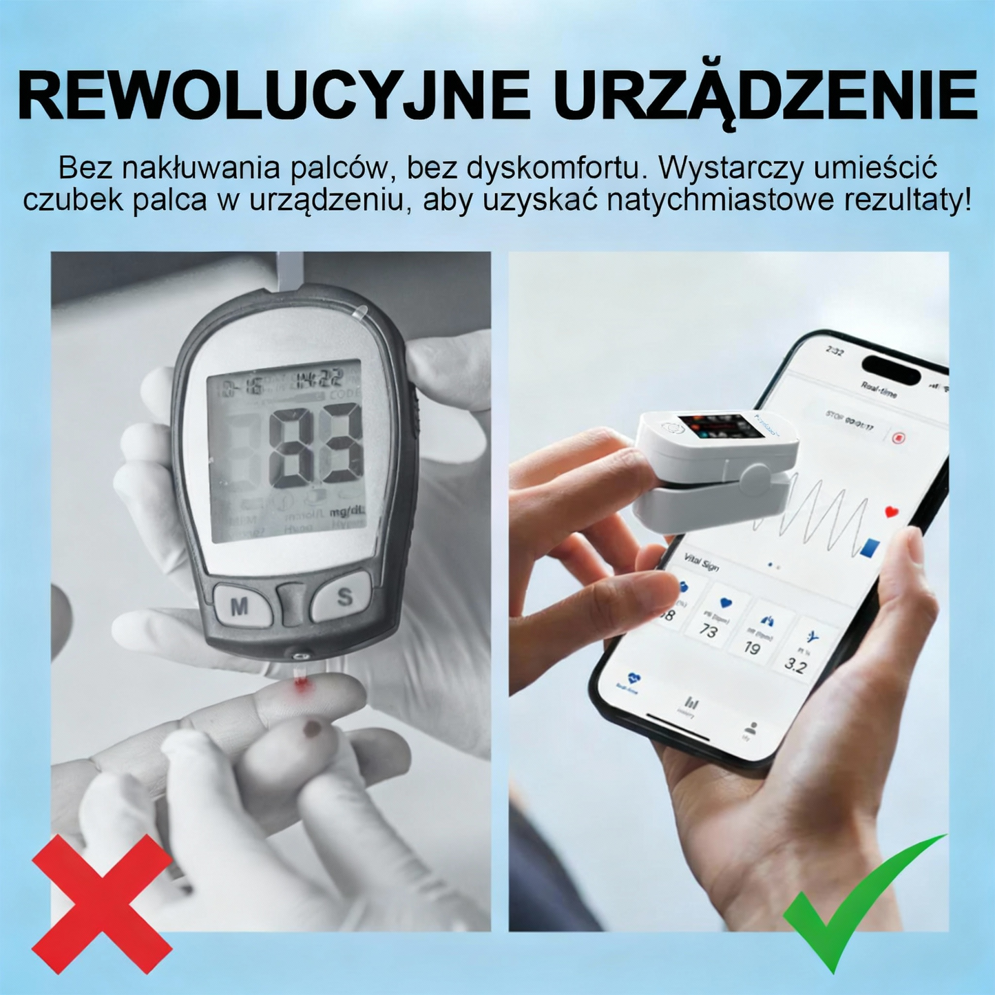 Pureluxo®🎉🎉Wyprzedaż Noworoczna🎉- Rabat - 𝟟𝟘% 🅾🅵🅵 Dokładne urządzenie do pomiaru poziomu glukozy we krwi