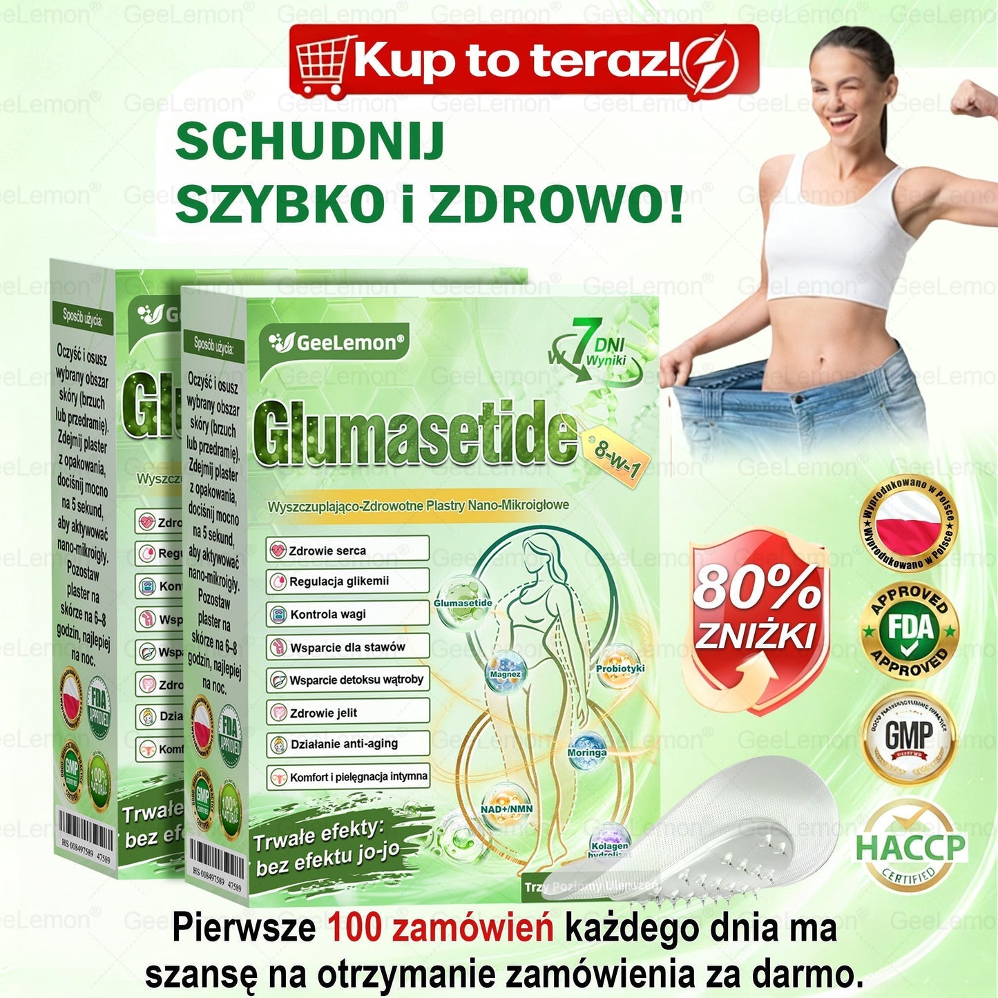 👩‍⚕️Oficjalny Sklep | 🎁 GeeLemon® 𝐆𝐥𝐮𝐦ase𝐭𝐢𝐝𝐞 𝟖 𝐰 𝟏 Smukły i Zdrowy Nano Plaster z Mikronakłuciami 🇵🇱(Tylko raz dziennie, widoczne zmiany już w 7 dni)✅ Na otyłość, 🅛🅞🅞🅢🅔 🅢🅚🅘🅝 wiotką skórę, cukrzycę, bezdech senny, problemy ze stawami i wiele więcej🔥🔥🔥