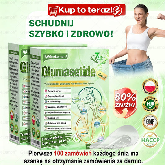 👩‍⚕️Oficjalny Sklep | 🎁 GeeLemon® 𝐆𝐥𝐮𝐦ase𝐭𝐢𝐝𝐞 𝟖 𝐰 𝟏 Smukły i Zdrowy Nano Plaster z Mikronakłuciami 🇵🇱(Tylko raz dziennie, widoczne zmiany już w 7 dni)✅ Na otyłość, 🅛🅞🅞🅢🅔 🅢🅚🅘🅝 wiotką skórę, cukrzycę, bezdech senny, problemy ze stawami i wiele więcej