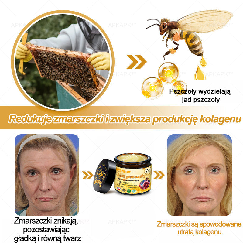 ΑPΚΑPK™ Jad Pszczoły Kompleksowy Krem🥇🥇pomaga w leczeniu problemów skórnych, takich jak: zmarszczki, blizny, plamy pigmentacyjne, rozstępy, trądzik, łuszczyca, egzema, zmiany skórne, podrażnienia, stany zapalne i inne problemy skórne🔥🔥🔥