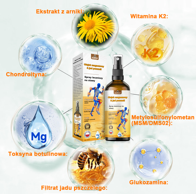 ✅Oficjalny sklep: Ouryard™ Olej magnezowy i miód w sprayu do naprawy stawów👨‍⚕️Zatwierdzony przez Polską Agencję Leków, Wyrobów Medycznych i Produktów Biologicznych (URPL)🔥