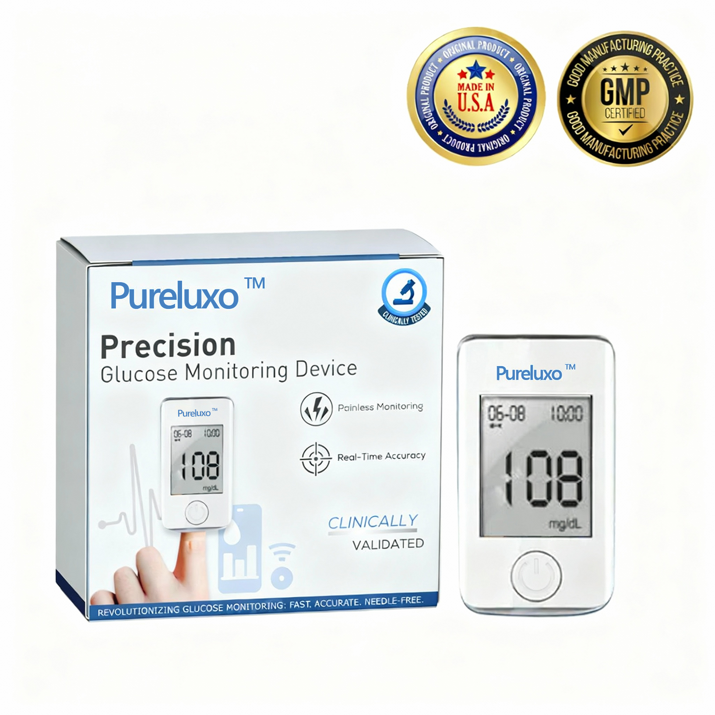 Pureluxo®🎉🎉Wyprzedaż Noworoczna🎉- Rabat - 𝟟𝟘% 🅾🅵🅵 Dokładne urządzenie do pomiaru poziomu glukozy we krwi